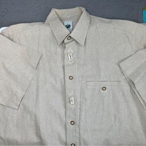 Alpenland Cotton Button Up Shirt 17.5”Collar / 53” Chest - Picture 3 of 11